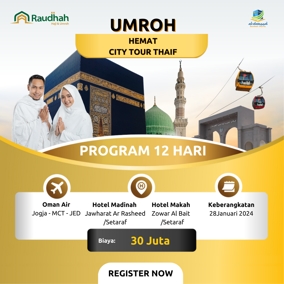 Paket Umroh Hemat City Tour Thaif 28 Januari 2024